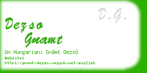 dezso gnamt business card