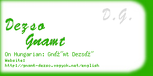 dezso gnamt business card